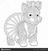 Zentangle Terrier Pies Kolorowanki Sybirko Stockowa Wektor Ilustracja sketch template