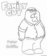 Peter Griffin Guy Coloring Pages Family Printable sketch template