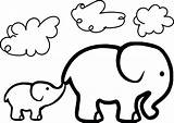Elephant Coloring Pages Baby Cute Printable Kids Drawing Head Adults Line Small Circus Cartoon Adult Shower Color Print Book Republican sketch template