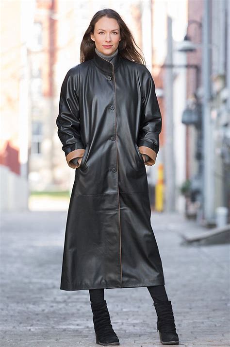 Sexy long leather coats