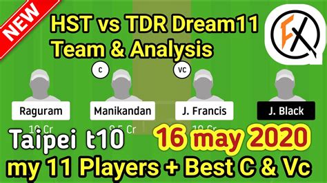 Hst Vs Tdr Dream11 Team Prediction Hsinchu Titans Vs Taiwan