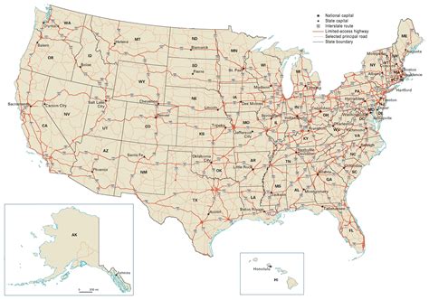 road map interstate highways   united states gis geography
