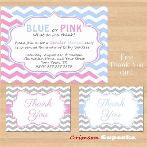 Items Similar To Printable Gender Reveal Party Invitation Diy Blue Or