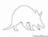 Aardvark Silhouette Stencil sketch template