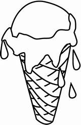 Ice Cream Coloring Cone Melting Pages Melts Printable Drawing Clipart Cartoon Cube Cliparts Clip Color Colouring Desserts Chocolate Food Kids sketch template