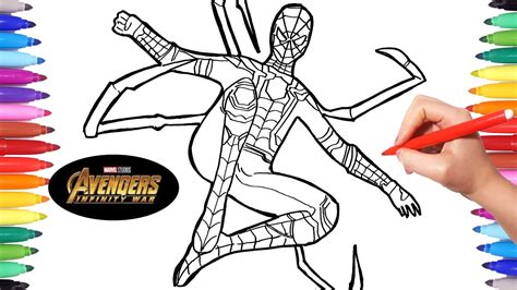 avengers infinity war spiderman coloring pages sketch art design