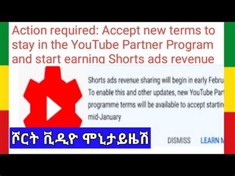 action required  terms stay   youtube partner program  start