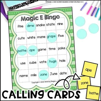 magic  bingo  glitter  glue    teachers pay teachers