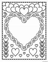 Coloring Hearts Blank Valentine Pages Printable Print Book sketch template