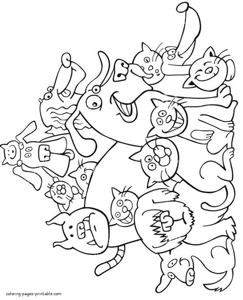cats  dogs  coloring pages coloring pages printablecom
