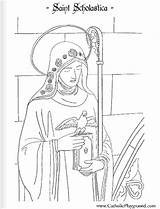 Coloring Scholastica Saint Catholic Pages Saints Feast Kids February 10th Colouring Sheets Liturgical St Print Adult Cross Playground Religion Crafts sketch template