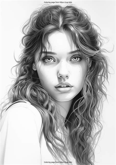 realistic face   girl coloring page  zupkids