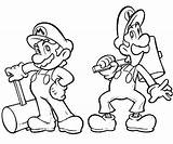 Luigi Mario Coloring Pages Getdrawings sketch template