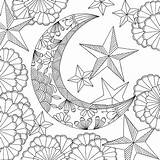 Coloring Pages Moon Sun Adult Stars Adults Dreams Follow Printable Book Amazon Mandala Books Artists Stress Color Press Print Space sketch template