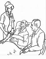 Enfermos Enfermera Cuidando Anciano Ospedale Cuidar Gesundheit Colorea Spital Colorare Malvorlagen Nurce Diverse Zorg sketch template