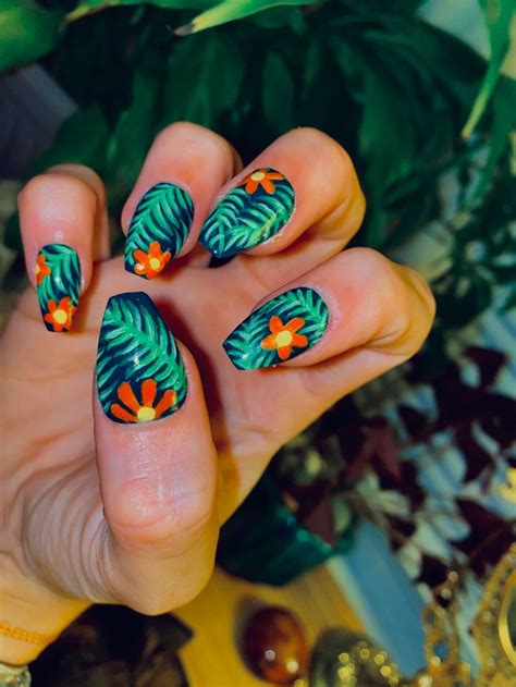 vibrant tropical nails tropical nail art tropical nails nails