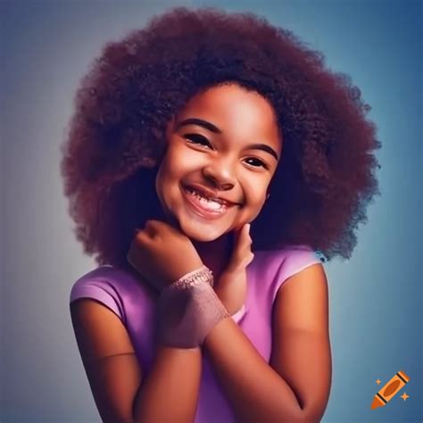 Vibrant Portrait Of A Joyful Afro Latina Girl On Craiyon