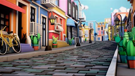 desktop wallpaper city street illustration hd image picture