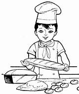 Panadero Colorear Para Dibujo Profesiones Imagenes Niños Oficios Tablero Seleccionar sketch template