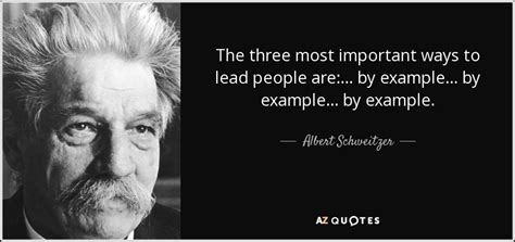albert schweitzer quote    important ways  lead people
