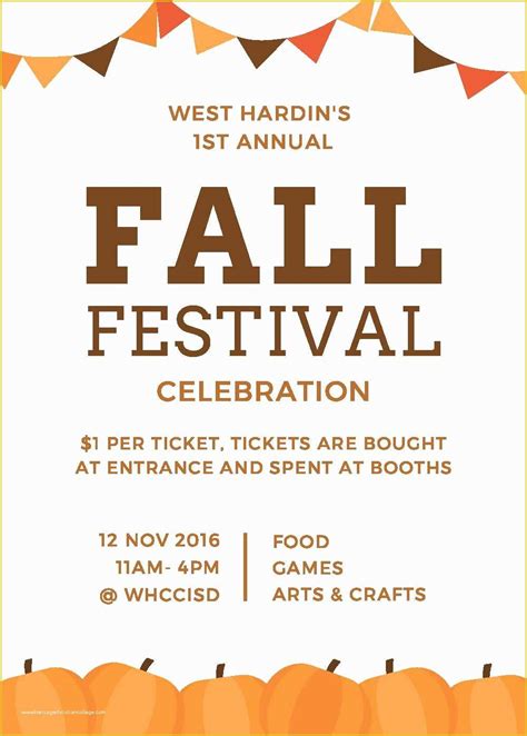 printable fall festival flyer templates  home west hardin ccisd