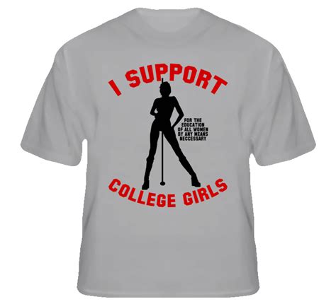 support college girls funny stripper parody fan t shirt