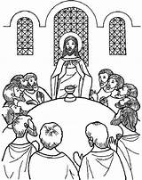 Coloring Last Supper Jesus Pages Clipart Printable Catholic Thursday Meal Clip Library La Christ Visit Comments Holy sketch template