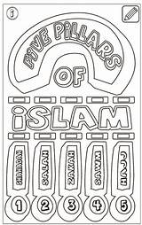 Islam Pillars Coloring Colouring Five Islamic Religion Coloringpagesfortoddlers sketch template