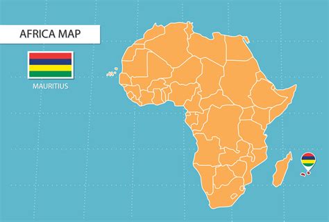 mapa de mauricio en africa iconos  muestran la ubicacion  las