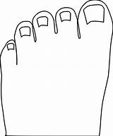 Outline Foot Clipart Toes Cliparts Computer Designs Use sketch template