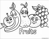 Fruits Funny Online Pages Coloring Color sketch template
