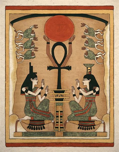 egyptian art print ancient goddess is and nephthys wall decor ancient