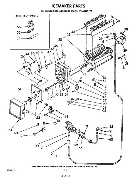 ice maker diagram parts list  model krffmswhy kitchenaid parts freezer parts
