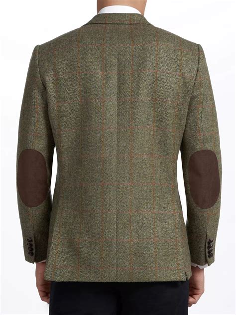 barbour wool tweed elbow patch jacket olive  john lewis partners