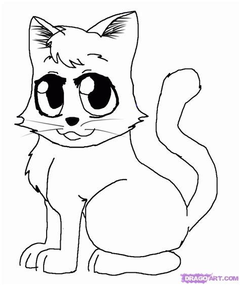 drawing pages kids  ways  improve chibi kitten coloring pages