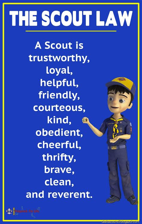 universal cub scout oath  law printable roy blog