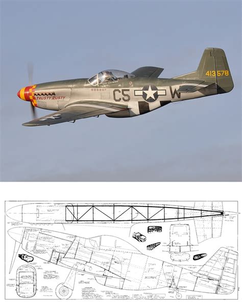North American P 51d Mustang {1 4 6} Plans Nz Laser Cut Kits
