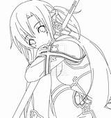 Coloring Sword Pages Online Asuna Designlooter 65kb 1024 Getcolorings Sketchite sketch template