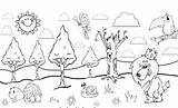 Floresta Animais sketch template