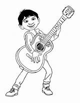 Coco Miguel Guitar Playing Pages Coloring Disney Drawings Color Drawing Movie Cartoon Pages2color Rivera Print Pixar His Printable Silhouette Choose sketch template