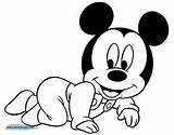Mickey Coloring Mouse Pages Baby Disney Printable Crawling Disneyclips Babies Minnie Daisy Pdf Goofy sketch template