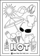Weather Pages Kids Coloring Hot Colouring Summer Safety Cold Printable Drawing Sun Preschool Sheets Children Worksheets Color School Activities Activity sketch template