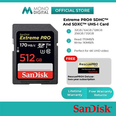 sandisk extreme pro gbgb sd card   memory card class  shopee malaysia