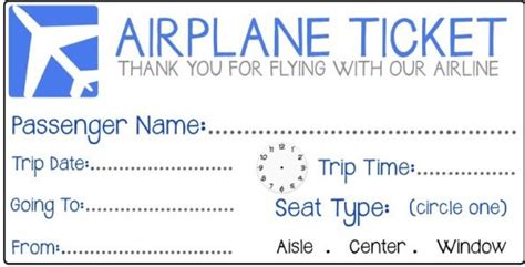 airport airplane  ticket template  printables