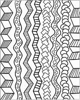 Zentangle Patterns Coloring Pages Easy Cool Drawing Designs Simple Doodle Pattern Border Borders Line Corner Draw Zen Doodles Drawings Geometric sketch template