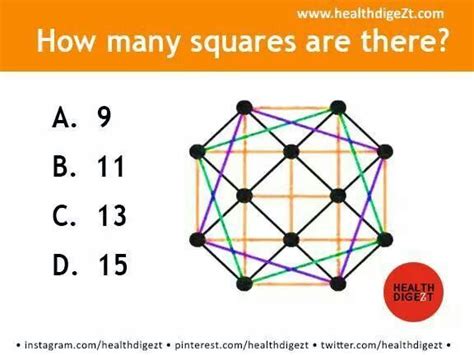How Many Squares Brain Teasers Arts And Crafts Info