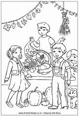 Harvest Festival Pages Colouring Coloring Fall Thanksgiving Autumn Kids Printable Activities Party Crafts Activityvillage Church Fun Print School Village Activity sketch template
