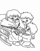 Coloring Grandmother Story Tell Pages Ask Boy Them Two Color sketch template