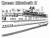 Ship Queen Elizabeth Coloring Pages Ii Cruise Amazing Netart sketch template