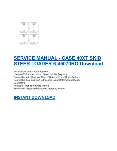 service manual case xt skid steer loader  ro powerpoint  id